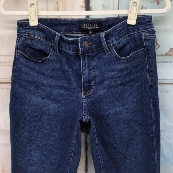 Talbots Womans  2P Blue Flawless 5 Pocket Blue Denim Jeans - Picture 5 of 8
